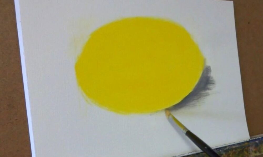 油絵でレモンを描く　影色と陰色はどうやって作る？