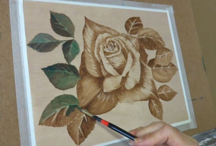 油絵 バラの描き方】～カマイユ技法を使って描いてみる～ - オンライン 