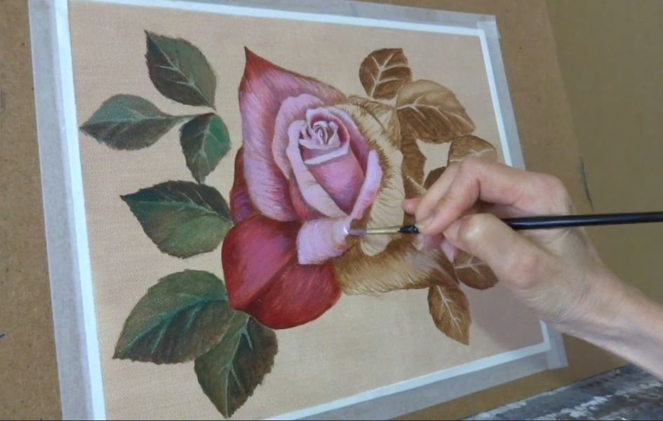 【油絵 バラの描き方】～カマイユ技法を使って描いてみる～