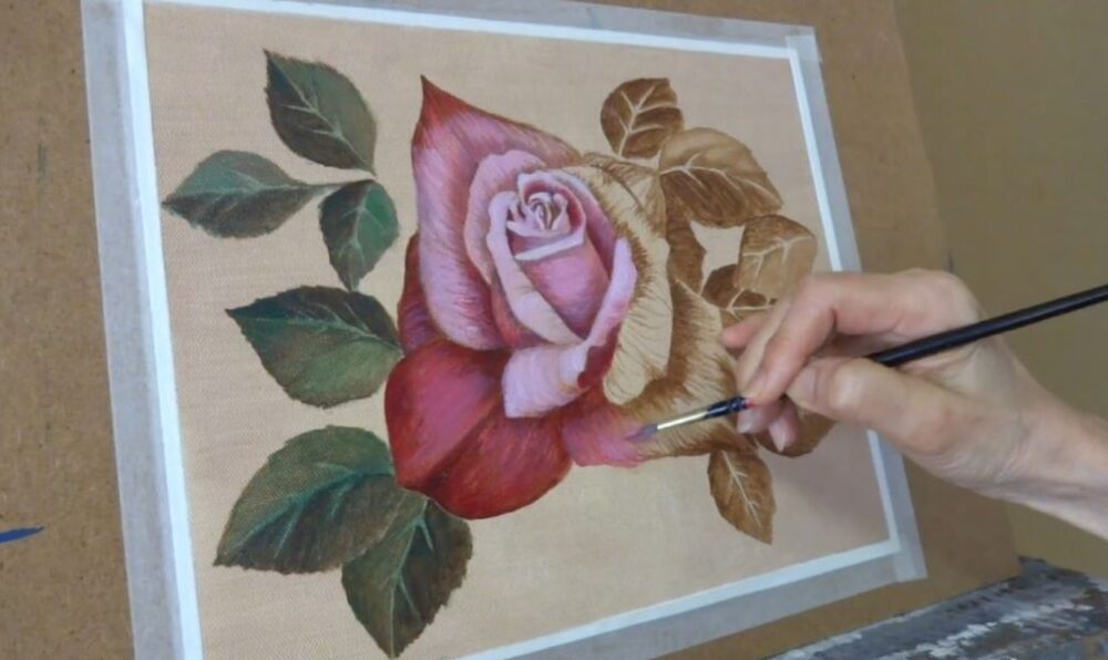 【油絵 バラの描き方】～カマイユ技法を使って描いてみる～