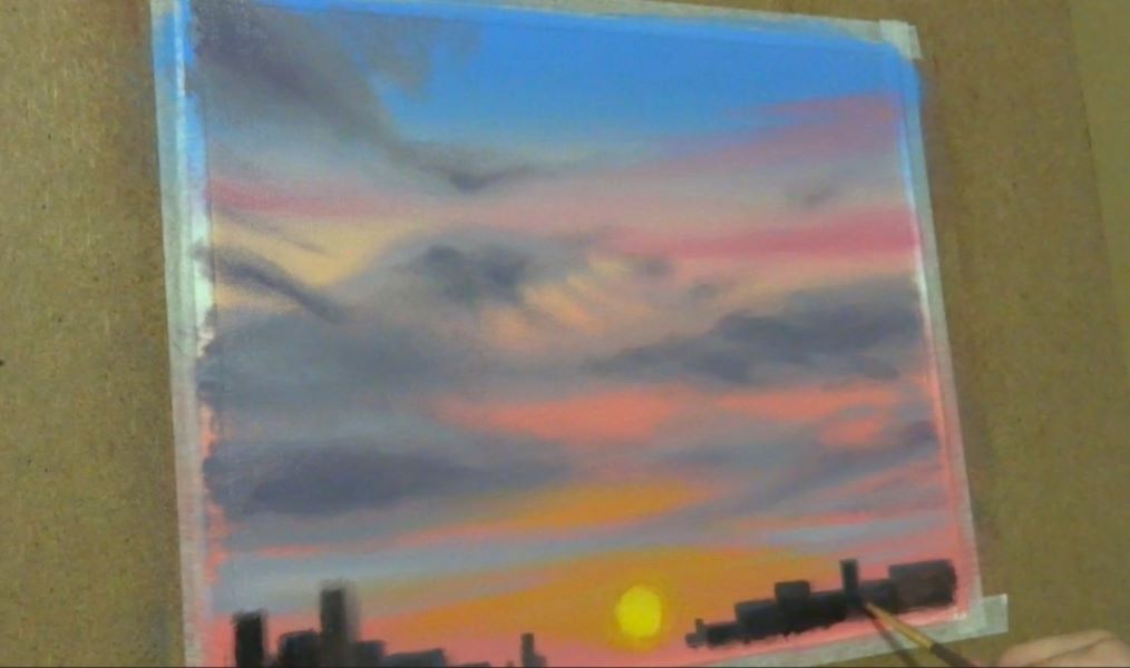 油絵で夕焼け空と雲を描いてみよう～初心者の為の7つの必見ステップ 