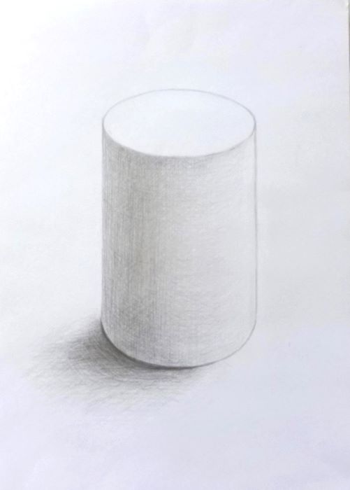 【鉛筆デッサン 円柱の描き方】失敗しやすいポイント５つ　円柱に鉛筆で陰影をつけていく