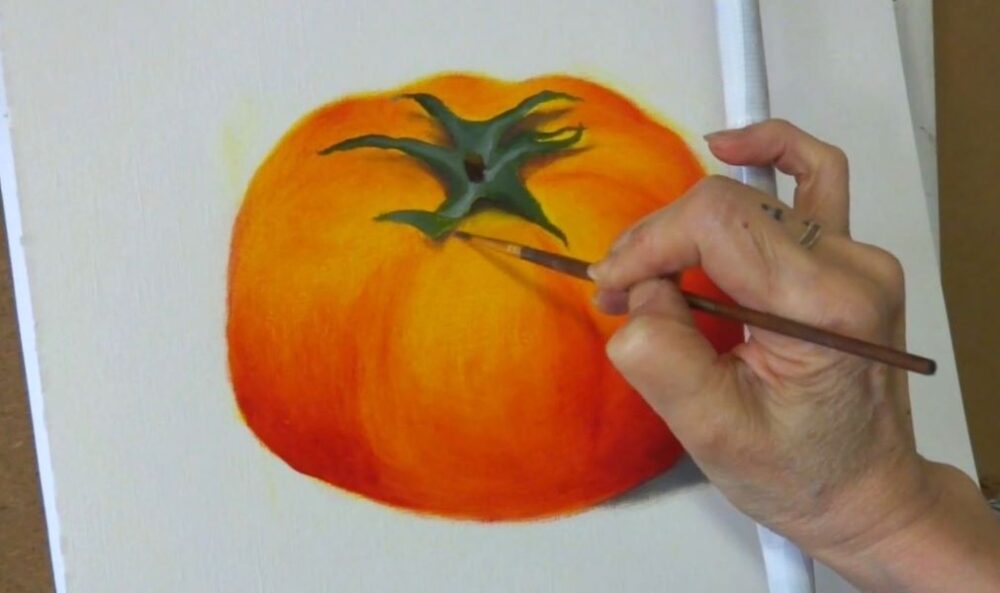 オンライン絵画教室　油絵　トマト